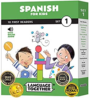 Spanish for Kids: 10 First Reader Books with Online Audio and 100 Words (Beginning to Learn Spanish) Set 1 by Language Together