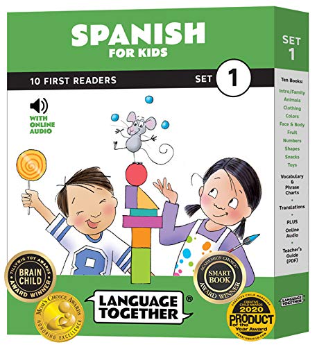 Spanish for Kids: 10 First Reader Books with Online Audio and 100 Words (Beginning to Learn Spanish) Set 1 by Language Together