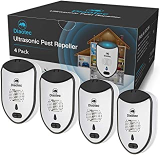 Diaotec Ultrasonic Pest Repeller Plug-in Mice Control Electronic Repellent Reject Gets Rid of Rodent Bed Bugs Roach Spiders Fleas Mice Ants Indoor