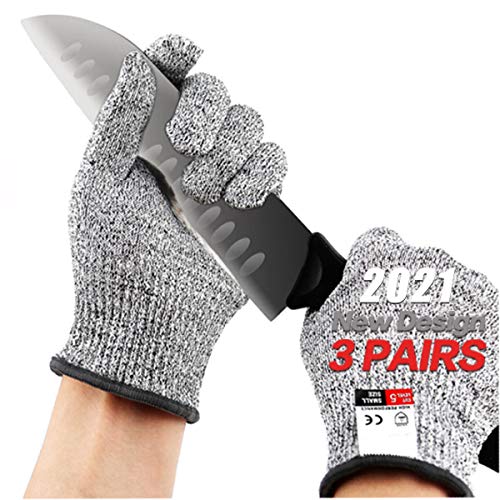 Cut Resistant Gloves,3 Pairs Safety Kitchen Cuts Gloves,Skinning Gloves for Oyster Shucking, Fish Fillet Processing, Mandolin Slicing, Meat Cutting and Wood Carving, Food Grade, Safety Work Glove