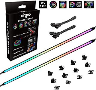 NEON RGB LED Strip for PC, RGB LED Strip for 12V 4-Pin RGB LED headers, Compatible with ASUS Aura RGB, MSI Mystic Light, ASROCK Aura RGB Motherboard, Come with 12pcs Strong Magnetic Brackets