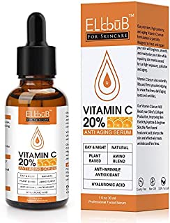 Premium 20% Vitamin C Serum For Face with Hyaluronic Acid, Retinol & Amino Acids - Boost Skin Collagen, Brighten Hydrate & Plump Skin, Anti Aging & Wrinkle Facial Serum