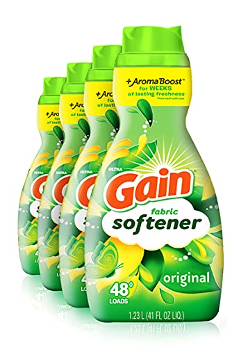 Gain Fabric Softener, Original Scent, 41 fl oz, 48 Loads, HE Compatible (Packaging May Vary)