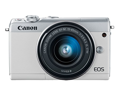 Canon EOS M100 Mirrorless Camera w/ 15-45mm Lens - Wi-Fi, Bluetooth, and NFC Enabled (White)