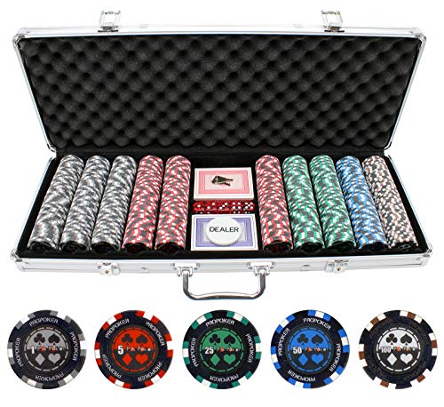 JP Commerce 500 Piece Pro Poker Clay Poker Set