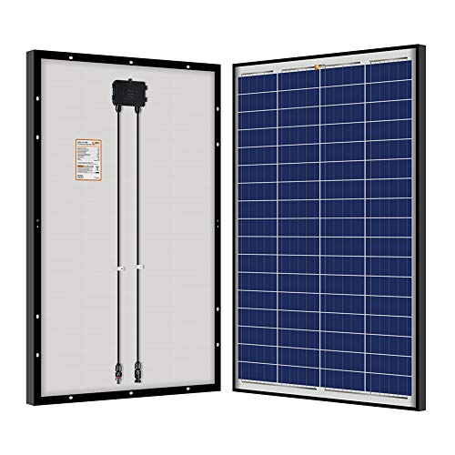 RICH SOLAR 100 Watt 12 Volt Polycrystalline Solar Panel Black Frame for RV Trailer Camper Boat Off Grid