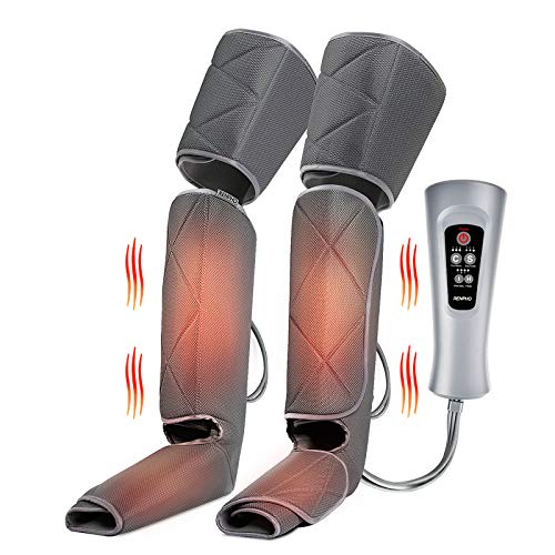 Renpho Leg Massager with Heat, Compression Calf Thigh Foot Massage, Adjustable Wraps Design for Most Size, with 3 Modes 3 Intensities, Gift for Mom Dad to Relax Leg Muscle