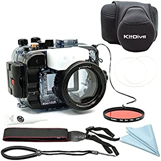 for Sony A6500 A6400 A6300 A6000 [ILCE-6500/6400/6300/6000] 195FT/60M Underwater Camera Diving Waterproof housing(Housing + Cover + Red Filter)