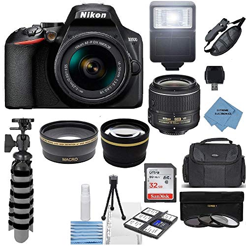 Nikon D3500 24.2MP DSLR Camera + AF-P DX 18-55mm VR NIKKOR Lens Kit + Accessory Bundle + Extreme Electronics Cloth