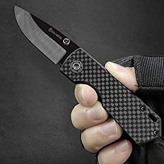 Cool Hand 3'' Black Mirror Ceramic Blade, Carbon Fiber Handle, Bead and layard Included