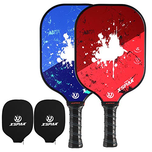 XS XSPAK Pickleball Paddles Sets of 2 - Lightweight Pickleball Paddle Set Including Cover