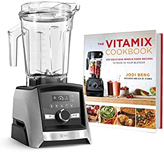 Vitamix A3500 Ascent Series Smart Blender, Professional-Grade, 64 oz. Low-Profile Container Bundle with The Vitamix Cookbook - 250 Delicious Whole Food Recipes (Brushed Stainless)