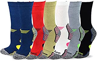 TeeHee Viscose from Bamboo Diabetic Sports Cushion Crew Socks 6-Pack (9-11, Basic)