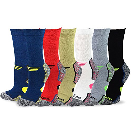 TeeHee Viscose from Bamboo Diabetic Sports Cushion Crew Socks 6-Pack (9-11, Basic)