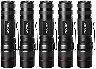 Kootek 5 Pack Super Mini Flashlights LED Waterproof Zoomable Bright Flashlight for Kids Child Outdoor Hiking Biking Camping Cycling Emergency Light (0.83 Inch Wide)