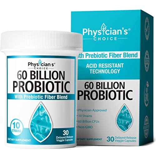 Probiotics 60 Billion CFU - Dr. Approved Probiotics for Women, Probiotics for Men and Adults, Natural, Shelf Stable Probiotic Supplement with Organic Prebiotic, Acidophilus Probiotic, 30 Capsules