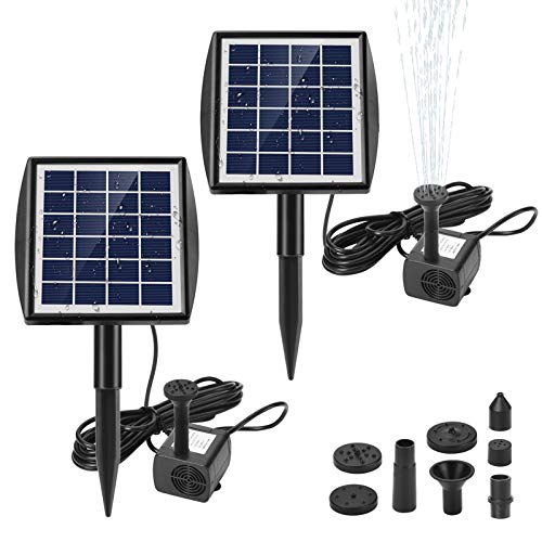 Ankway Solar Water Pump for Fountains with Panel 2.0W Upgrade Solar Pump Kit for Pond Bird Bath Pool Koi Goldfish Patio Garden(2pcs)