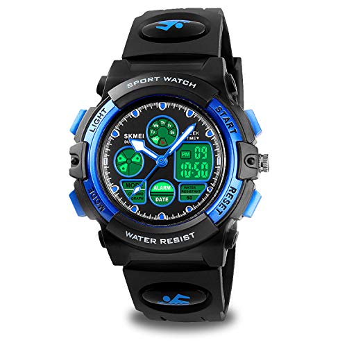 Watch Kids Boys for 5-9 Year Old, Kids Blue Digital Sports Waterproof Watch for Kids Birthday Presents Gifts Age 5-12 Boys Girls Children Young Teen Outdoor Analog Electronic Watches Alarm Stopwatch