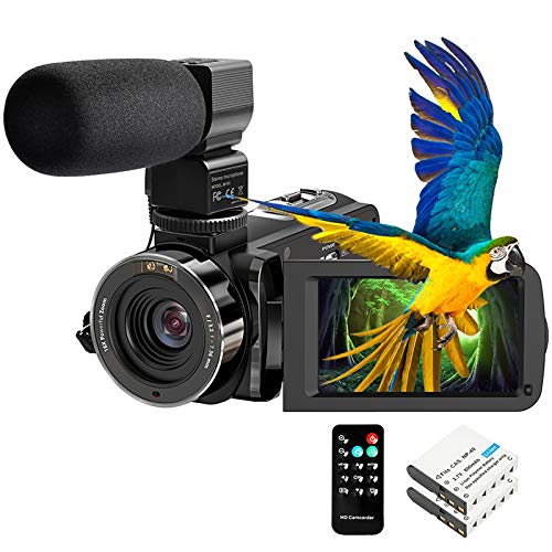 Video Camera Camcorder FHD 1080P 30FPS 26MP YouTube Vlogging Camera IR Night Vision WiFi 3.0 Touch Screen 16X Digital Zoom Digital Camera Video Recorder with Microphone Remote Control