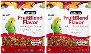 ZuPreem FruitBlend Flavor Pellets Bird Food for Small Birds, 2 lb (2-Pack) - Powerful Pellets Made in USA, Naturally Flavored for Parakeets, Budgies, Parrotlets