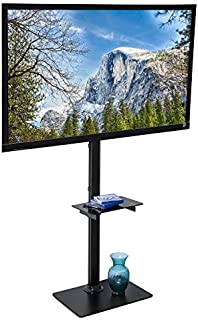 Mount-It! Portable TV Floor Stand with Mount - Tall Pedestal Television Stand with Free-Standing Base, Ideal for Presentations, Tradeshows, Outdoors, Home and Office Use, Fits Up to 70 Inch Screens