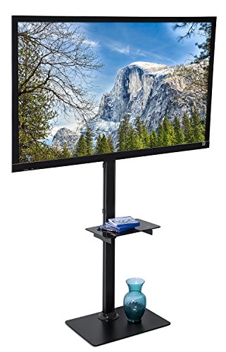 Mount-It! Portable TV Floor Stand with Mount - Tall Pedestal Television Stand with Free-Standing Base, Ideal for Presentations, Tradeshows, Outdoors, Home and Office Use, Fits Up to 70 Inch Screens