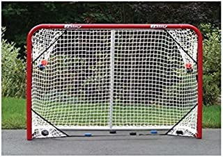 EZGoal 67109 Monster Steel Tube Heavy-Duty Official Regulation Folding Metal Hockey Goal Net, 6 x 4 - Feet, Red