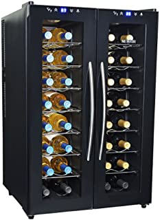 NewAir AW-320ED 32-Bottle Dual Zone Thermoelectric Wine Cooler,Black
