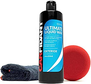 Carfidant Premium Liquid Car Wax Kit - Ultimate Liquid Wax Paint Sealant - Easy to Apply - Nano-Polymer Protection - Car Detailing Products Car Wash Kit - Microfiber Towel + Applicator