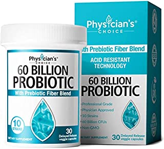 Probiotics 60 Billion CFU - Dr. Approved Probiotics for Women, Probiotics for Men and Adults, Natural, Shelf Stable Probiotic Supplement with Organic Prebiotic, Acidophilus Probiotic, 30 Capsules