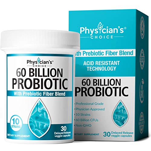 Probiotics 60 Billion CFU - Dr. Approved Probiotics for Women, Probiotics for Men and Adults, Natural, Shelf Stable Probiotic Supplement with Organic Prebiotic, Acidophilus Probiotic, 30 Capsules