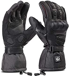 day wolf Heated Motorcycle Gloves Waterproof 7.4V 2200MAH Electric Rechargeable Battery Gloves for Winter Biking Skiing Cycling Hunting Fishing Ski Snow Men Women (L)