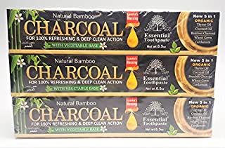 Organic Bamboo Charcoal Toothpaste 100% Natural Teeth Whitening 3 Pack Oral Care - 6.5 oz