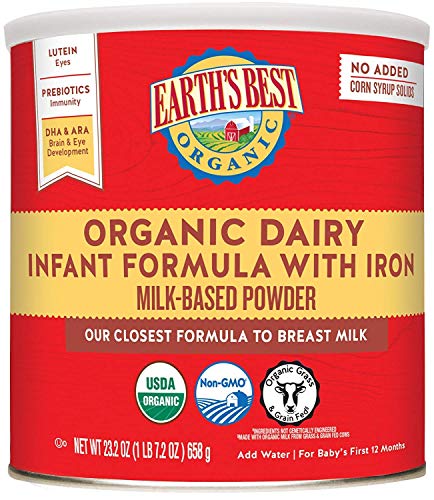 Earth's Best Organic Dairy Infant Powder Formula with Iron, Omega-3 DHA and Omega-6 ARA, 23.2 oz