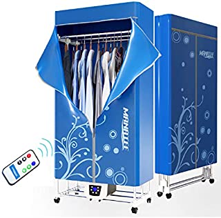 Clothes Dryer Portable Drying Rack for Laundry 1200W - 33 LB Capacity Energy Saving (Anion) Folding Dryer Quick Dry & Efficient Mode Digital Automatic Timer with Remote Control