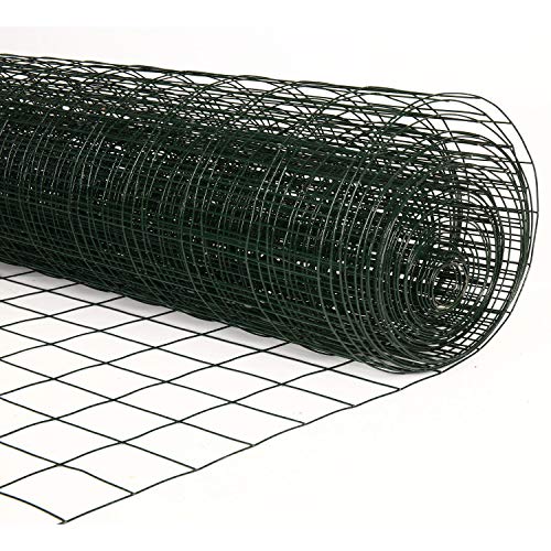 TOOCA Garden Netting Patio Safety Mesh Fence 36in×50ft Hardware Cloth Green Vinyl Coated Chicken Wire 16 Gauge 2