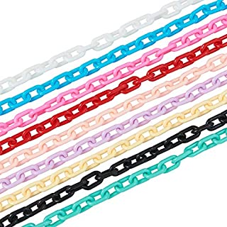 Airssory 10 Colors ABS Plastic Cable Chains 8mm Thick Oval for Jewelry Making Hammock Bird's Cages Bag Glasses Anti-Lost Strap DIY Craft Project