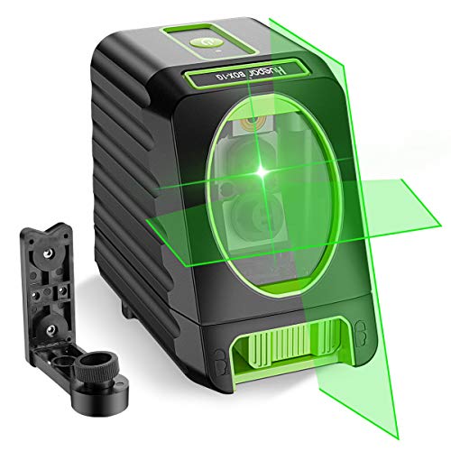 Self-leveling Laser Level - Huepar Box-1G 150ft/45m Outdoor Green Cross Line Laser Level with Vertical Beam Spread Covers of 150°, Selectable Laser Lines, 360° Magnetic Base and Battery Included