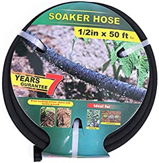 Taisia 1/2 inch Soaker Hose 50ft Lead Free Saves 70 Water Perfect Delivery of Water Great for Garden Flower Bed (1-2-50FT-P)