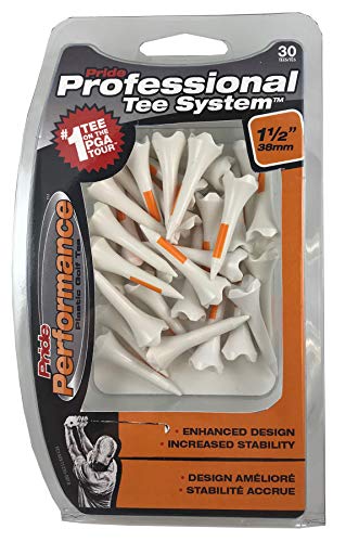 Pride Performance Professional Tee System Plastic Golf Tees (Pack of 30), 1 2-Inch