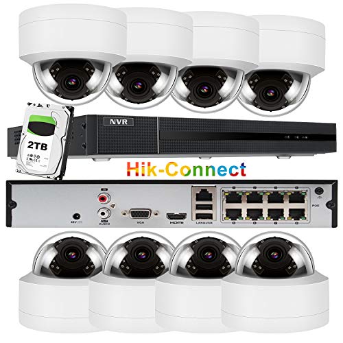 Anpviz 8CH 5MP PoE Home Security Cameras System with 2TB HDD, H.265 4K 8-Channel NVR Security System and 8pcs 5MP Outdoor Weatherproof 98ft Night Vision PoE IP Cameras with Audio for 24/7 Recording