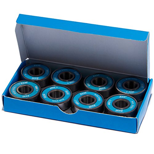 CCS Premium Skateboard/Longboard Blue Steel Bearings ABEC 7 (Pack of 8) ABEC 7 Bearings (8 Pack)