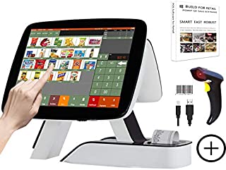 ZHONGJI All in One Cash Register with Built-in Thermal Printer Point of Sale System Touch Screen Retailer POS Software SET02