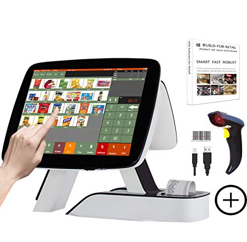 ZHONGJI All in One Cash Register with Built-in Thermal Printer Point of Sale System Touch Screen Retailer POS Software SET02