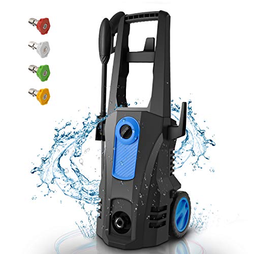 TEANDE 3500 PSI Electric Pressure Washer, 2.60 GPM 1800W Power Washer with Rolling Wheels (Blue)