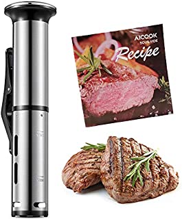 Sous Vide, AICOOK Sous Vide Cooker Thermal Immersion Circulator with Accurate Temperature and Timer Control, 1000W Fast Heating and Digital Interface, with Recipe Cookbook, Temperature and Timer