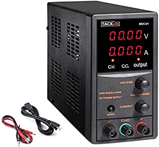 DC Power Supply Variable, Adjustable Switching Regulated Power Supply 30V 5A with 4 Digits Display, Course and Fine Adjustments(00.01V, 0.001A), Data Hold - 110V/115CM Alligator Leads MDC01