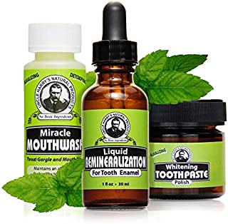 Uncle Harry's Natural Remineralization Kit with Tooth Whitening - 3 Products Strengthen Weak Enamel, Brighten Smile, & Correct Oral Care Issues (1 kit)