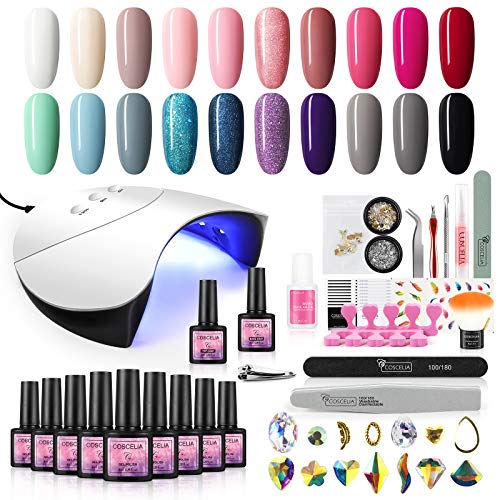 Gel Nail Polish Starter Kit with U V Light ,36W Professional Nail Dryer 20 Colors Soak Off Gel Nail Polish with Top Base Coat Blue Pink Purple Gel Polish Glitter Nail Art Rhin
</p>
                                                            </div>
                            <div class=