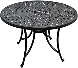 Crosley Furniture Sedona Solid-Cast Aluminum Outdoor Dining Table, 42-inch, Black